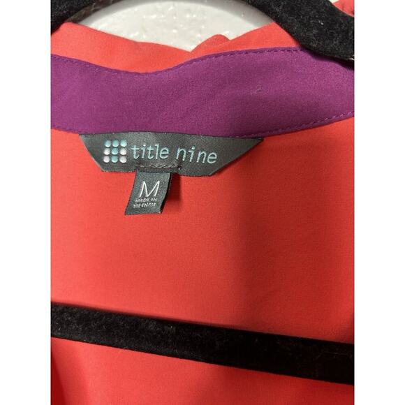 Title Nine Nimblene Shift Coral Orange Quarter Zip Pockets Roll Tab Sleeves Med - Picture 3 of 12